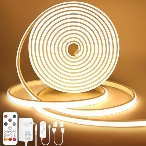 2 M Cob-led-streifen – Warmweiß 3000 K – Dimmbar Mit Fernbedienung – Ip65 Wasserdicht – Flexibles Silikonkabel Für Küche Und Schlafzimmer