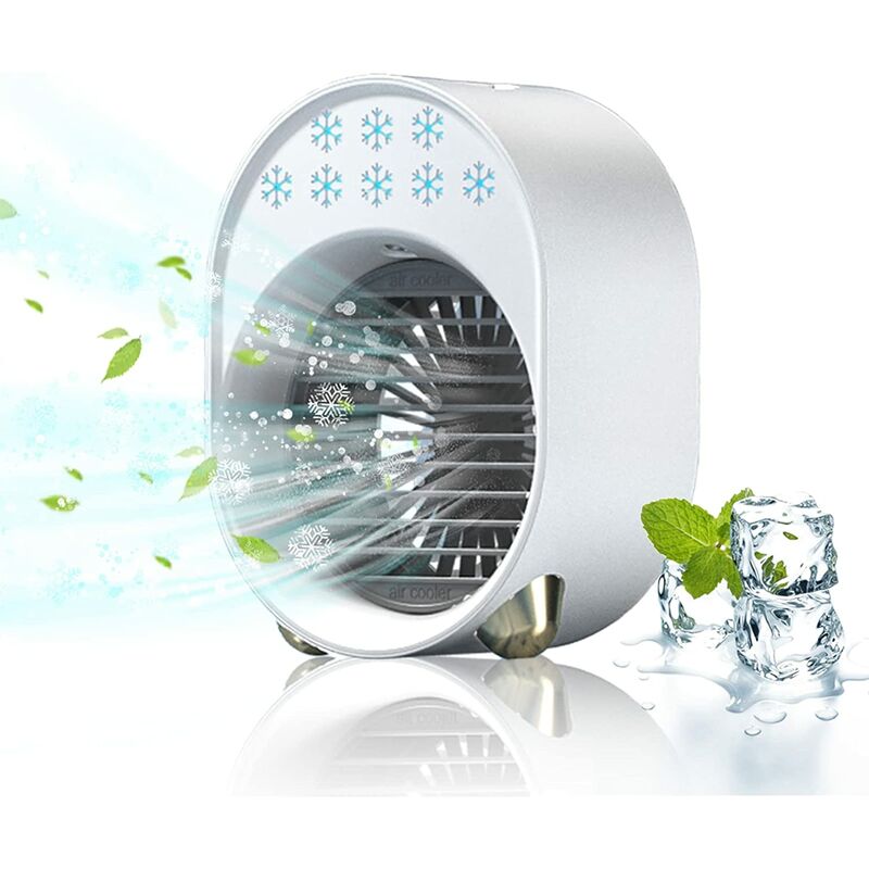 Mini Tragbare Klimaanlage, Abgasfreie Mobile Klimaanlage, Leiser Schlafzimmerventilator, Leise Mobile Klimaanlage, Usb Wiederaufladbare Tragbare Klimaanlage, Kleiner Luftbefeuchter, Weiß