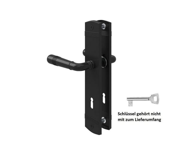 Ms Beschläge - Hochwertige Langschildgarnitur Türdrücker Mattschwarz Türbeschlag Türklinke Buntbart