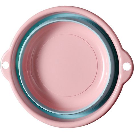 Babywaschbecken, Tragbares, Faltbares Kunststoffwaschbecken Für Kleidung Und Gemüse, Größe L, Rosa