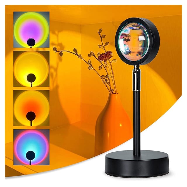 Trade Shop Traesio - Trade Shop - gbr bunte projektionslampe led-nachtlichtprojektor usb 8 modi -