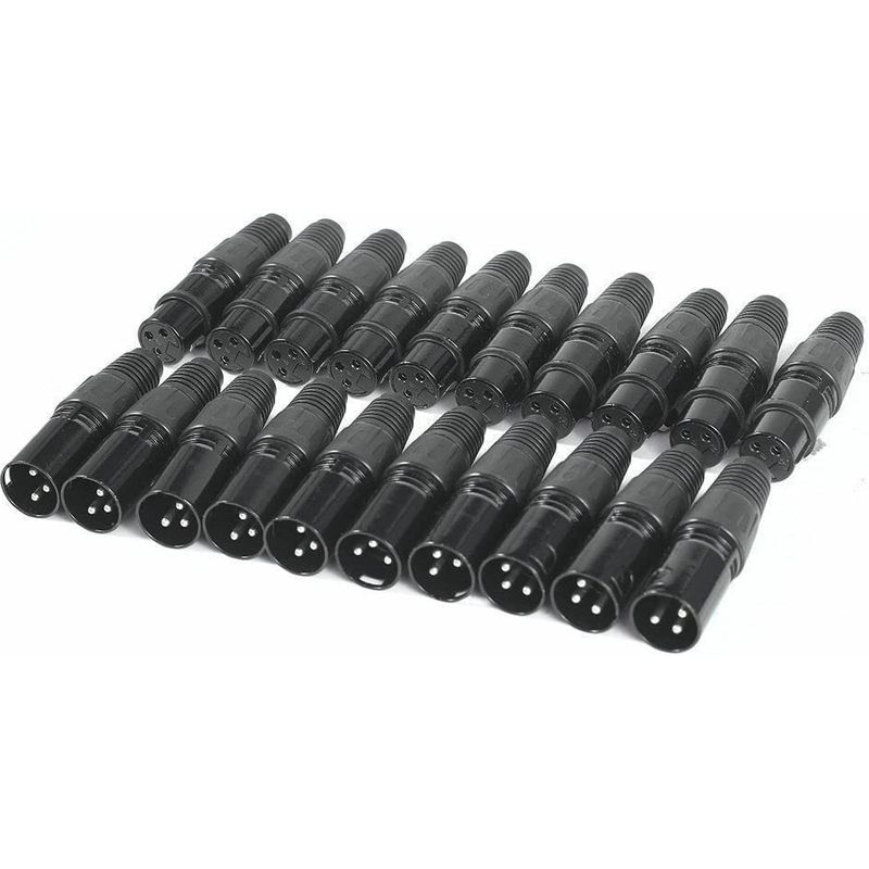 Packung Mit 20 Xlr-mikrofonsteckern (3-polig) – 10 Stecker Und 10 Buchsen – Audiobuchse Für Hohe Leitfähigkeit Und Extrem Geringes Rauschen