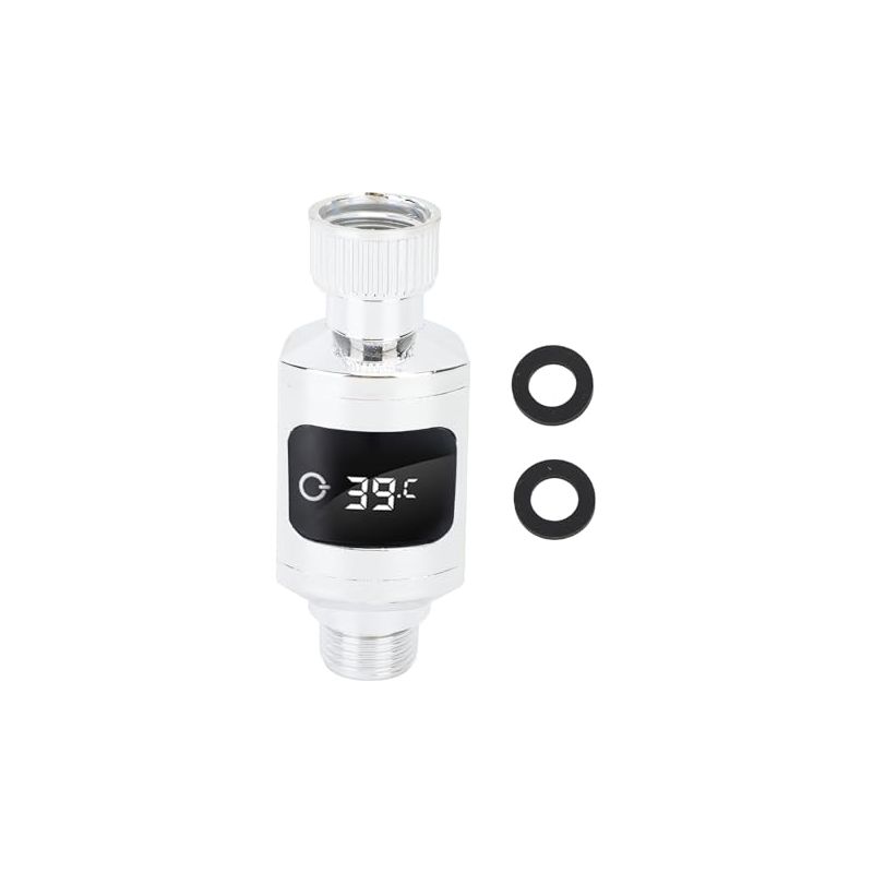 Wasserdichtes Duschthermometer Aus Edelstahl Mit Led-digitalanzeige, Wassertemperaturanzeige Mit 1/2-zoll-mutter Für Zuhause, Badezimmer Usw.