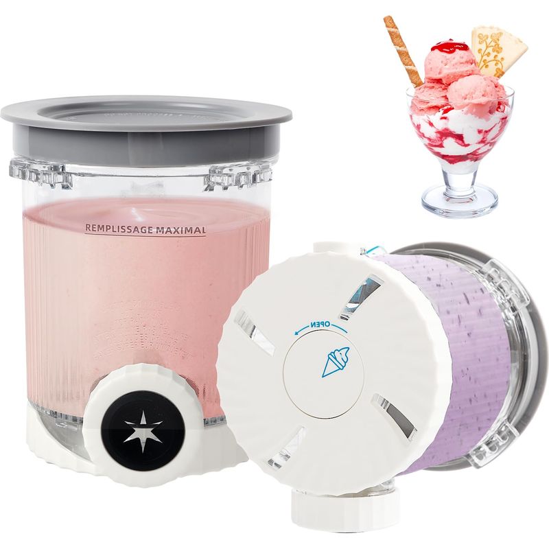 Behälter Für Ninja Swirl Creami Eismaschinen Der Serien Nc700 Und Nc701, Zubehör Für Eismaschinen, Mit Auslaufsicheren Deckeln, Spülmaschinenfest (11,8 × 9,8 × 13,8 Cm) (2 Stück)