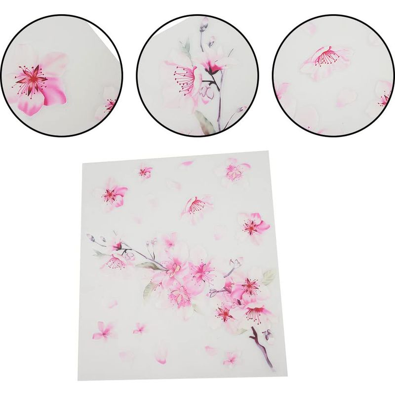 Set Mit 2 Vinylaufklebern Für Auto, Motorrad Und Innenausstattung. Design Mit Rosa Kirschblüten.