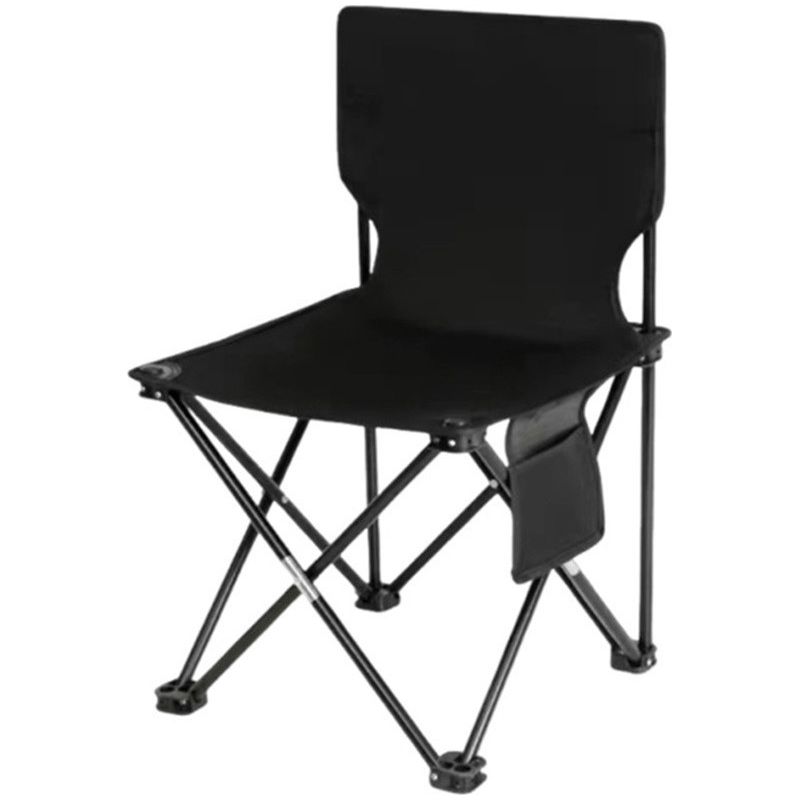 Klappstuhl Mit Rückentasche Für Camping Und Angeln, 39 X 39 X 65 Cm, Schwarz, 632839