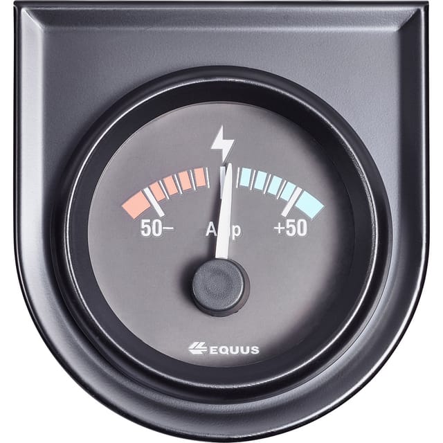 Equus - 842052 Kfz Einbauinstrument Amperemeter Messbereich -50 - +50 a Standart Gelb, Rot, Grün 52 mm