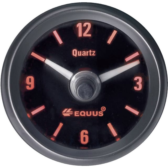 656789 Kfz Einbauinstrument Quarz-Uhr analog 4 LEDs Blau, Grün, Gelb, Rot 52 mm - Equus