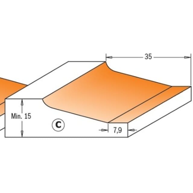 990.503.11 Coupe-Porte Horizontal C/cusc.hm S=12 D=82.5x15 (C)