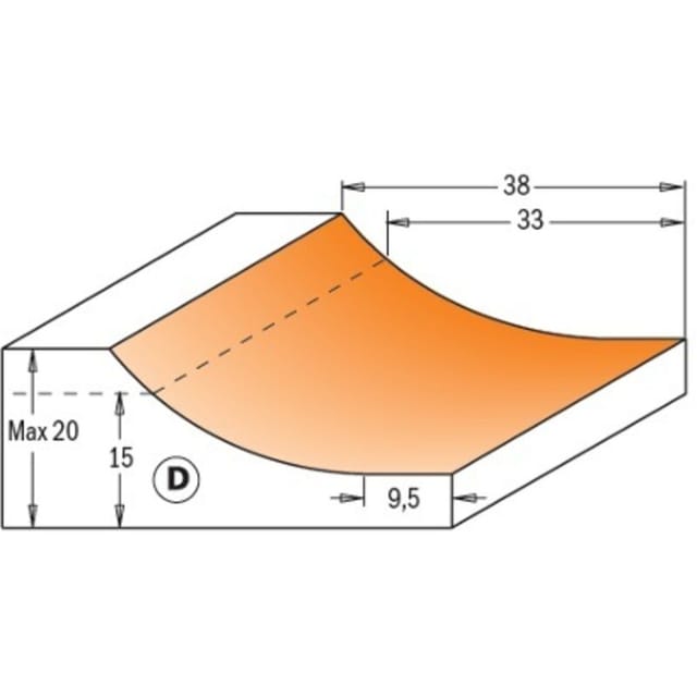 990.507.11 Horizontaler Türfräser C/cusc.hm S=12 D=89 R=38 (D)