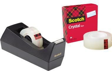 3M - Tischabroller ® Sparset C38 19 mm x 33 m (b x l) inkl. 1 Rolle ® Crystal Klebefilm 19 mm x 10 m (b x l) schwarz