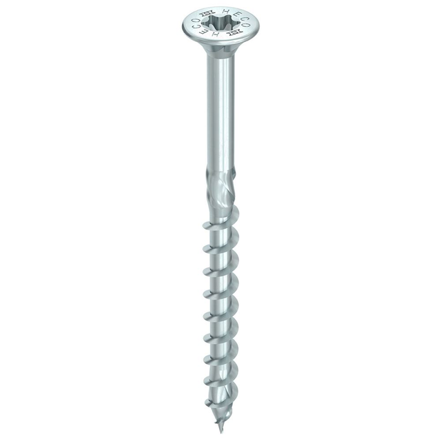 HECO Senkkopf TOPIX-plus 6,0 x 100 mit Frästaschen, HECO-Drive, HD-25, Teilgewinde, verzinkt blau, A3K 100 Stk