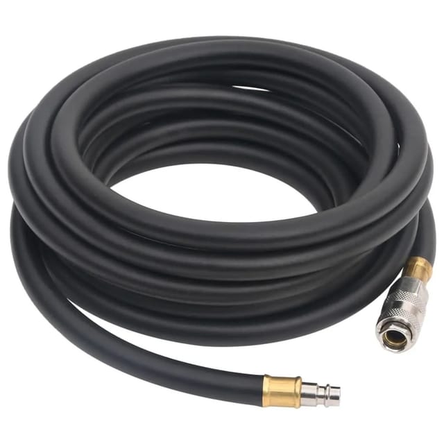 Hybrid-Luftschlauch Schwarz 0,6" 5 m Gummi und PVC vidaXL