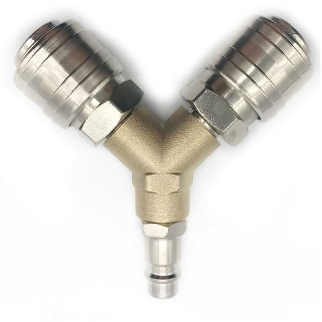 Raccordo Per Compressore, Distributore Di Aria Compressa, Raccordo Per Aria Compressa Da 1/4", Connettore Per Aria Compressa A Sgancio Rapido A 3 Vie Con Filettatura Maschio, Distributore A Y