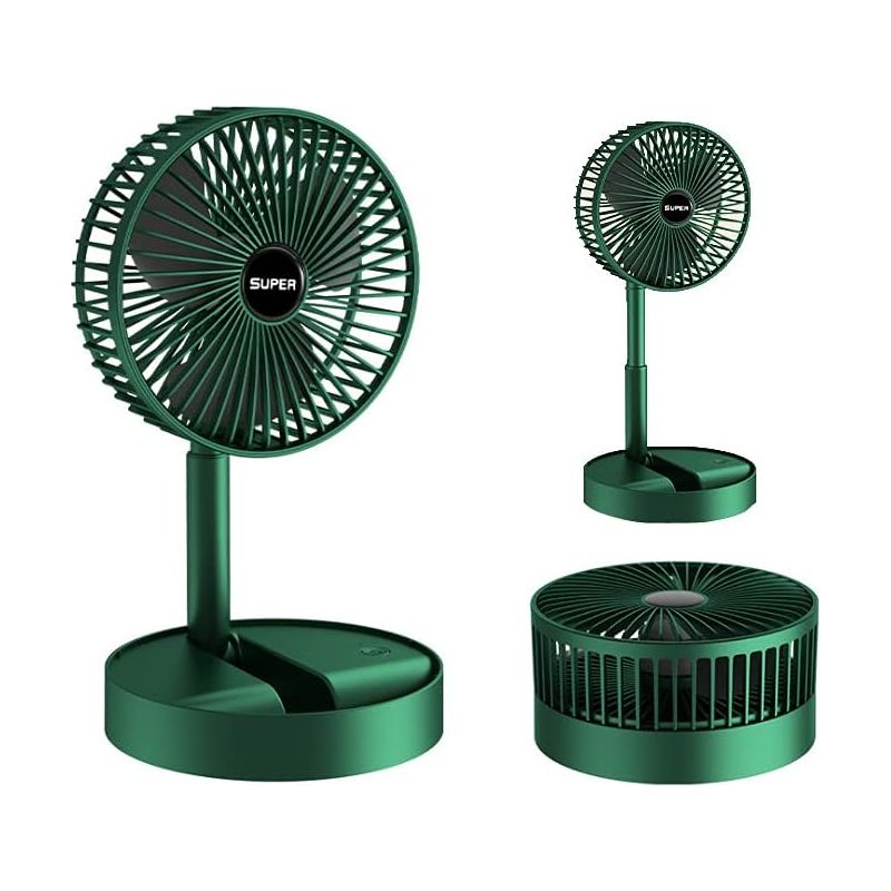Tragbarer, Faltbarer Standventilator Mit Usb-anschluss, 3 Geschwindigkeitsstufen Und 2000-mah-akku Für Zuhause, Camping, Outdoor-aktivitäten Und Büro, 16,5 Cm (6,5 Zoll)