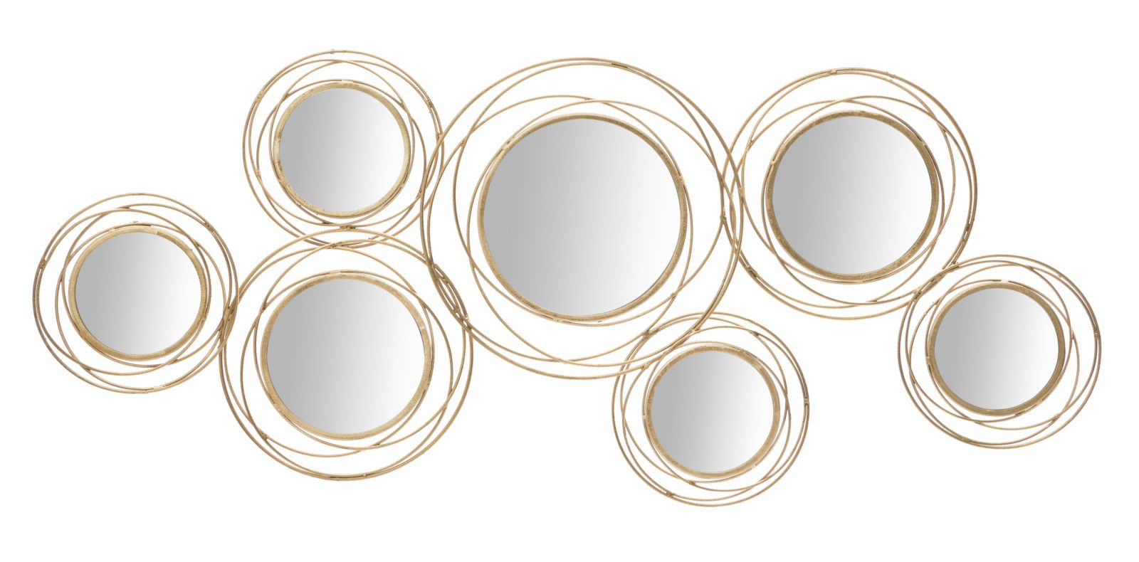 Goldene Runde Panel/spiegel Cm 124,5x4x53,5