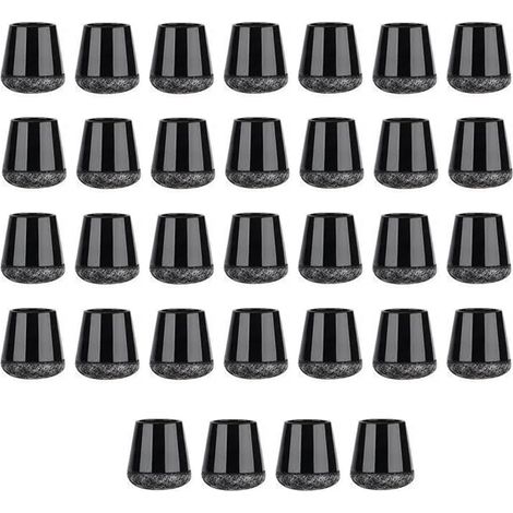 32-teiliges Stuhlbein-schutzset, Kleine Stuhlgleiter, Schwarze Silikon-bodenschoner Mit Filzgleitern, Für