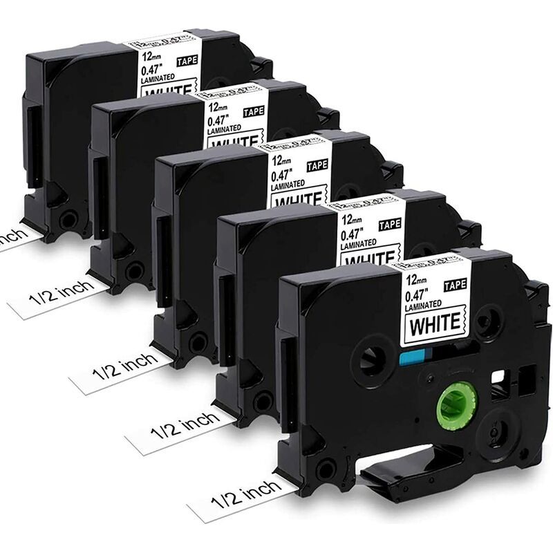 5x Kompatibles Band Für Brother P-touch Etikettendrucker Tz Tze-231, 12 Mm X 8 M Kassette Für Ptouch Pt-h105, H101c/gb, H100lb, H100r, Gl200, 1000, 1005, D200, D00, E100, E110, Schwarz Auf Weiß