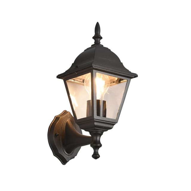 Außenwandleuchte livenza Laterne stehend, Aluminium Schwarz Höhe 34cm