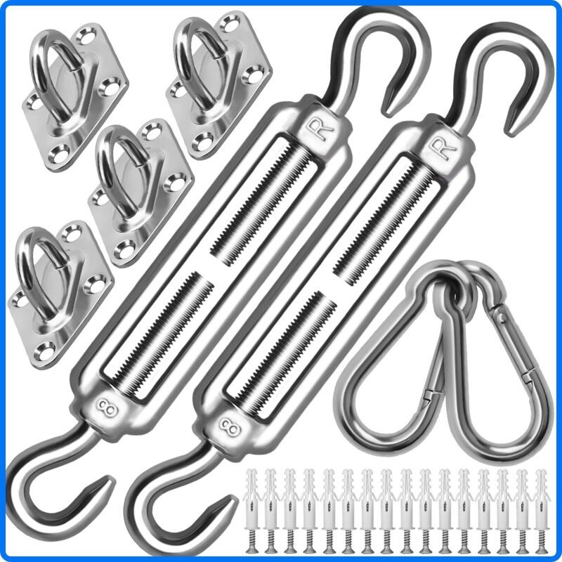 Hochleistungs-befestigungsset Für Sonnensegel M8, Befestigungsset Für Markisen Aus Edelstahl 304 Für Dreiecks- Und Quadratmodelle, Zubehörset (m8)