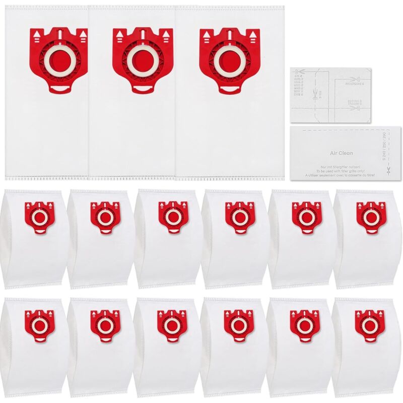 Gamme Complète Miele Fjm C1 Compact C1 C2 Gamme Fjm S2 S3 S4 S5 S6 S7 Sac À Poussière (pack De 15) Pour Miele 3d Avec 2 Filtres En Microfibre