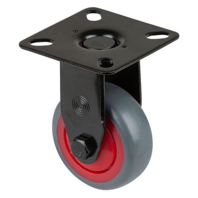Bs-r Appar.-Bockrolle, Gehäuse schwarz, Rad ø 50mm, tpr grau