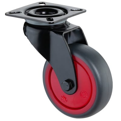 Bs-r Apparate-Lenkrolle, Gehäuse schwarz, Rad ø 75 thermoplastisch,60kg