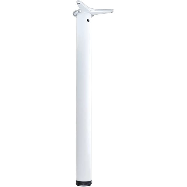 camar Tischfuß verstellbar 700-730mm rund ø 60mm, Metall Tischbein höhenverstellbar, Stahl weiß lackiert