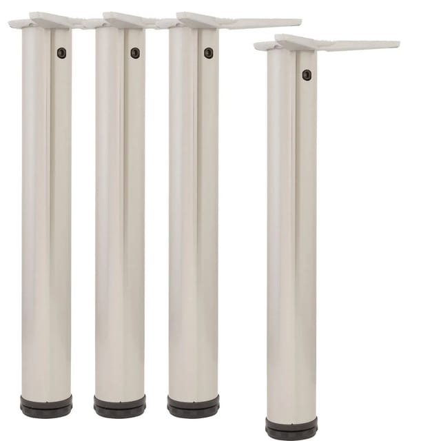 Camar Tischfüße verstellbar 690-720mm rund ø 60mm, Metall Tischbeine höhenverstellbar, Stahl verchromt 4 Stück