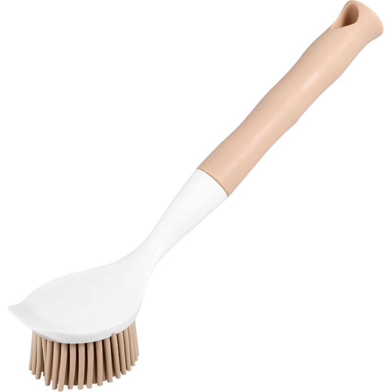 Spülbürste Mit Langem Griff, Beige Silikon-scheuerbürste