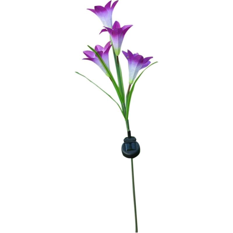 Luxuriöse Led-solarleuchten An Gartenstäben Mit 4 Blumen Für Den