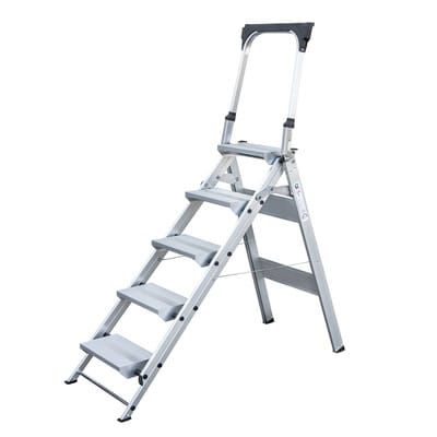 Günzburger Steigtechnik - Klapptreppe mit Haltebügel 5 Stufen - 053105