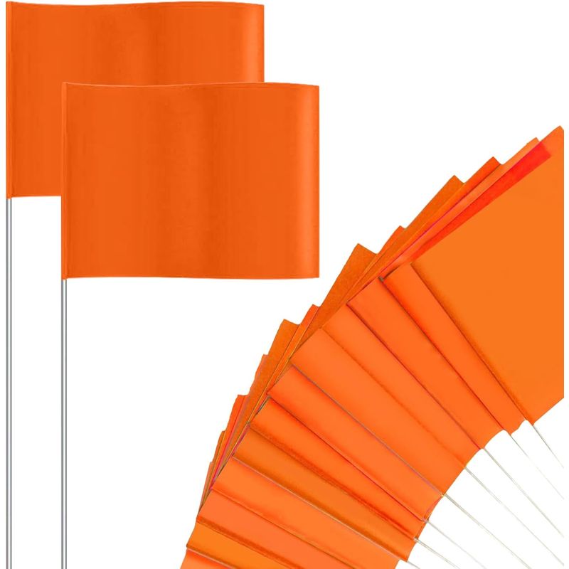 Rasenmarkierungsfähnchen, 100 Stück Orange Fähnchen Zur Rasenmarkierung