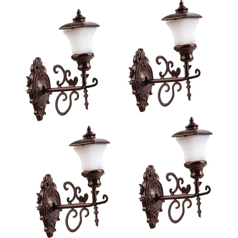 Set Mit 4 Mini-led-wandleuchten In Antik-kupfer