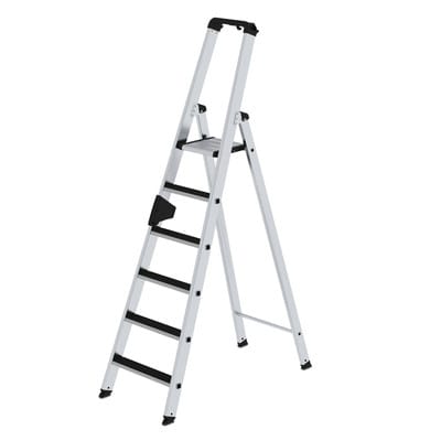 Günzburger Steigtechnik - Stufen-Stehleiter einseitig begehbar mit clip-step 6 Stufen - 041506