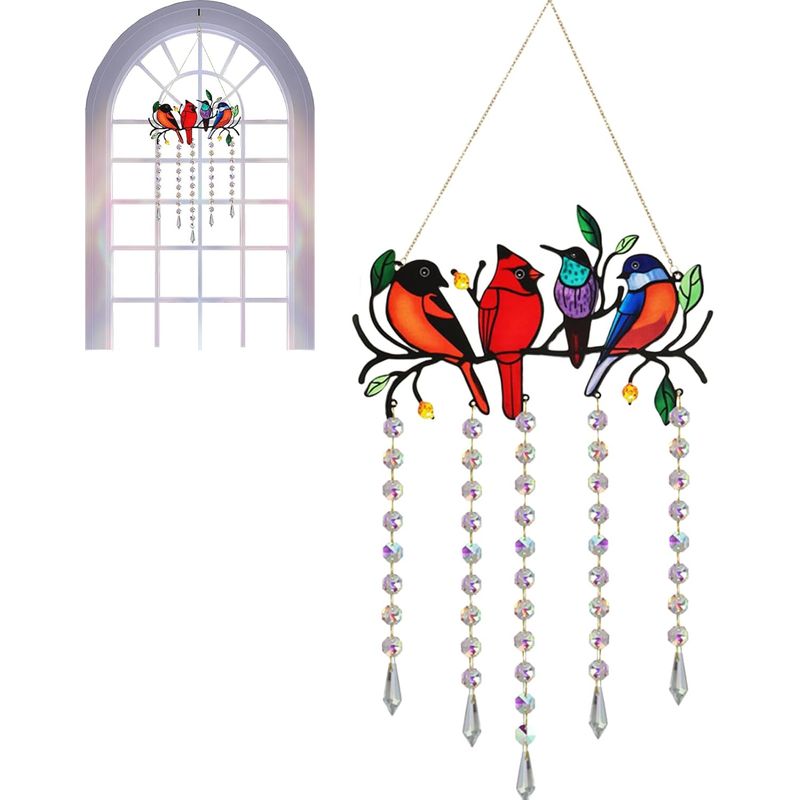 Vogelfänger - Fensterleuchte - Dekorative Kristallfigur Für Den Außenbereich