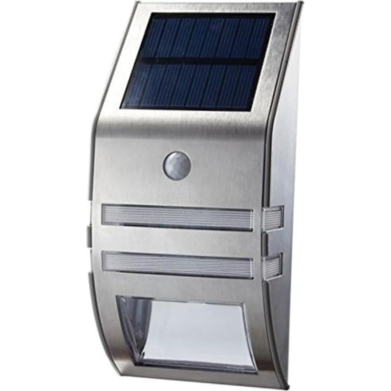 Solar-wandleuchte, Edelstahl, Mit Bewegungssensor