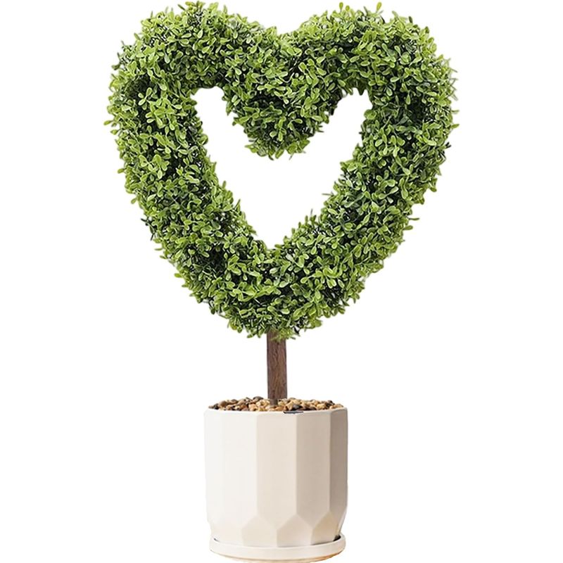 Herzförmige Buchsbaumfigur – Valentinstag – 65 Cm Mit Stütze – Für