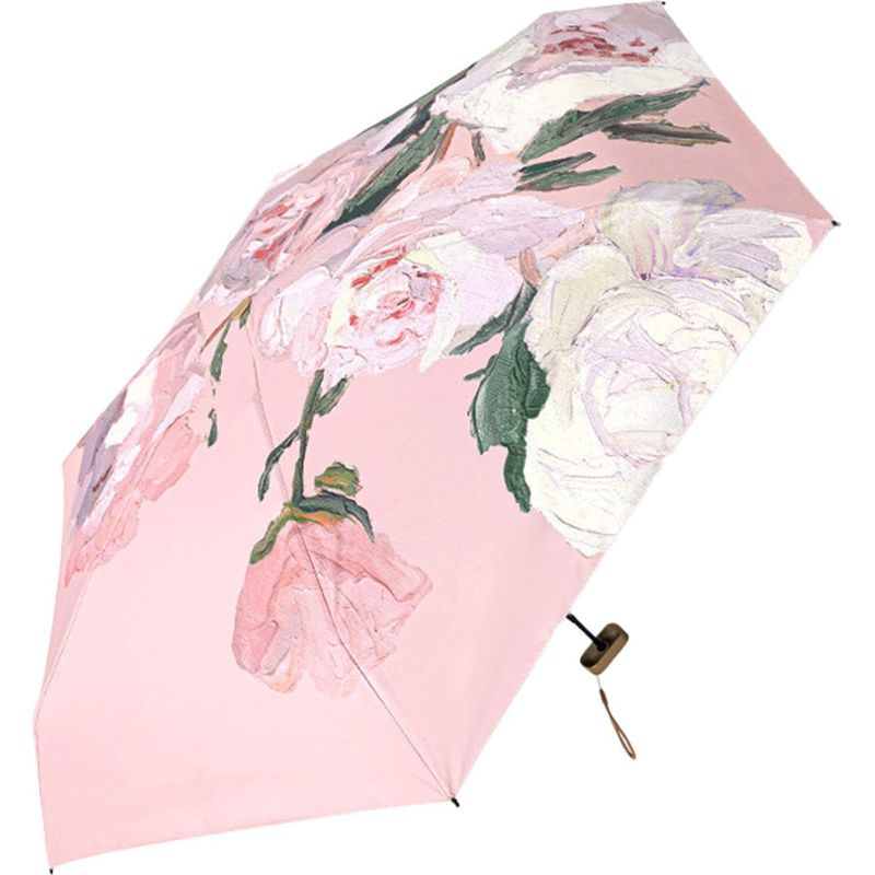 Tragbarer Uv-sonnenschirm Mit Blumenmuster. Outdoor-zubehör.