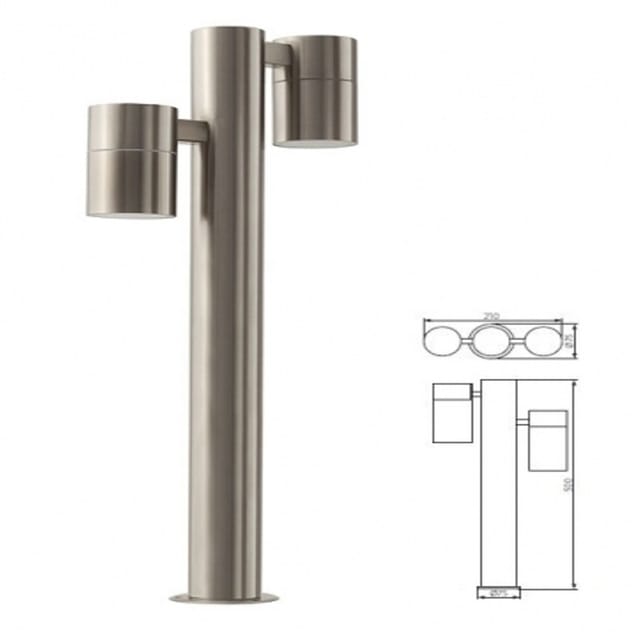 Trade Shop Traesio - Trade Shop - Gartenlampe Bodenleuchte 2 Lampen agara 35W GU10 led Wegeleuchten IP44 -