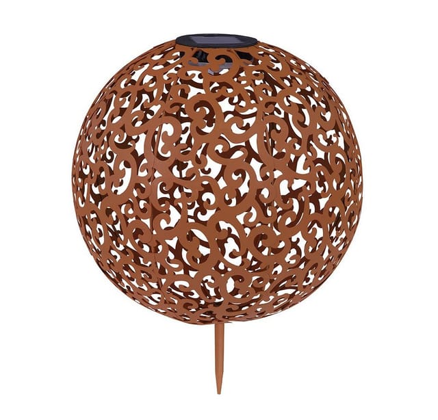 Außenlampe Solarleuchte Solarlampe Gartenleuchte Steckleuchte Wegelampe, IP44 Akku Erdspieß, orientalisch Kugel, 1x led warmweß, DxH 28,5x40cm