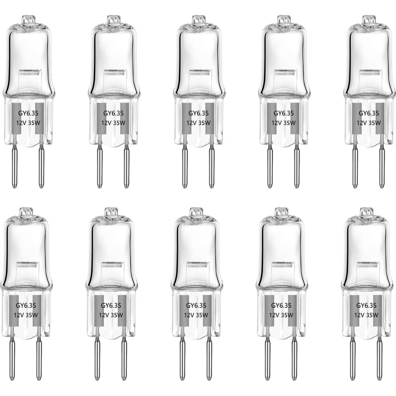 10 Halogenlampen G6.35, 35 W, 12 V, 390 Lm, T3-glas, Warmweiß (2700 K), Dimmbar, Für Kronleuchter Und Gartenbeleuchtung