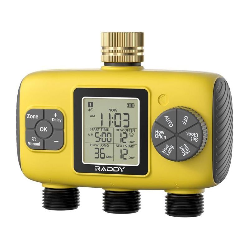 Bewässerungstimer Mit Lcd-display, 3 Bewässerungszonen Und Ipx5-wasserschutz – Ideal Für Garten Und Gemüsebeet.
