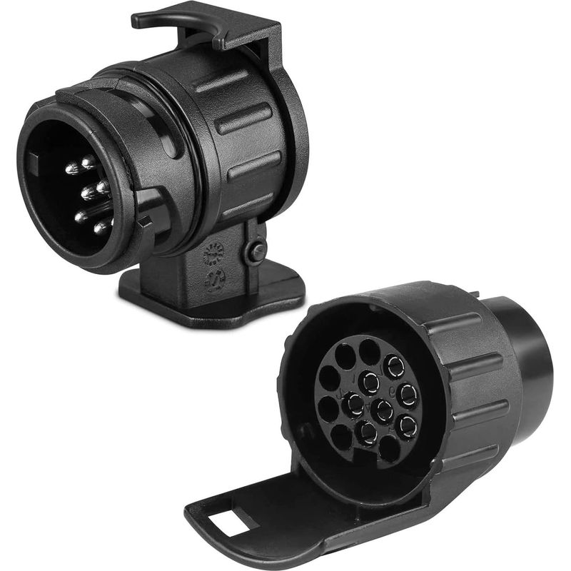 2 Anhängerstecker-adapter, 7- Auf 13-polige Und 13- Auf 7-polige Stecker, Nylon, Vernickeltes Messing, Wasserdicht, Für Auto, Wohnwagen Und Fahrradträger