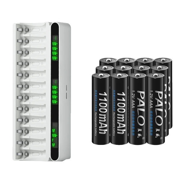 Wiederaufladbare Akkus, 3000 Mah Kapazität, Schnellladefunktion, 12 Aaa-batterien, 1 Ladegerät