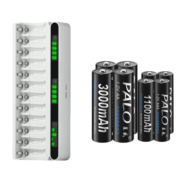 Wiederaufladbare Batterien, 3000 Mah Kapazität, Schnellladefunktion, 4 Aa-batterien, 4 Aaa-batterien, 1 Ladegerät