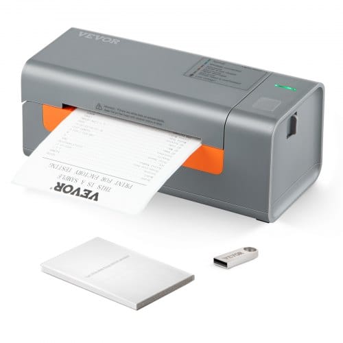 VEVOR Etikettendrucker 40-108mm Thermodrucker 203DPI Labeldrucker 150mm/s Versandetiketten Drucker Thermo-Direkt Edikettendruckgerät USB Automatische