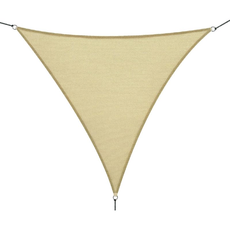 Dreieckiges Sonnensegel, 4x4x4 M, Polyethylen Hoher Dichte, Uv-beständig, Sandfarben, Für Garten, Terrasse