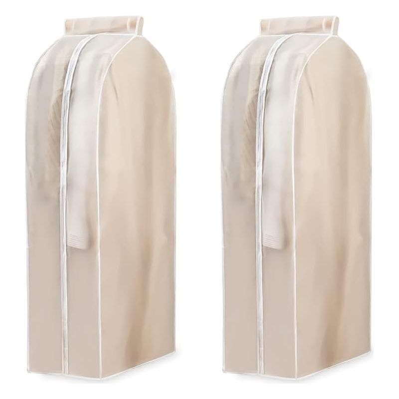 Set Mit 2 Hängeaufbewahrungstaschen, 60x30x110 Cm, Schutzhülle Für Kleidung, Doppelreißverschluss, Geschlossener Boden, Für Den Kleiderschrank