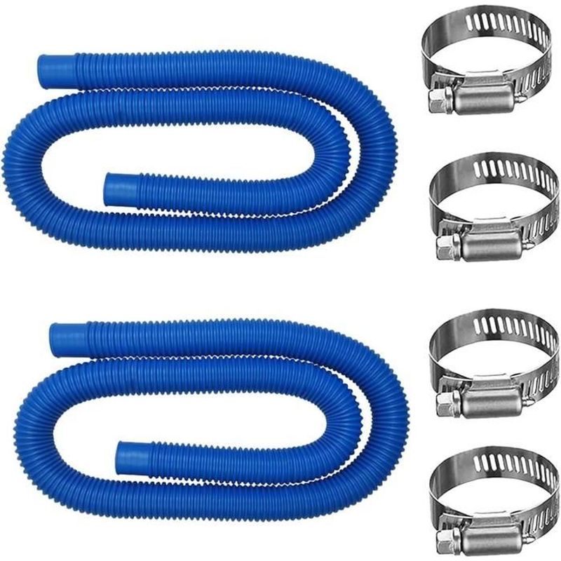 2 Poolschläuche, 32 Mm, Aus Robustem Und Flexiblem Kunststoff, Für Filtration Und Reinigung Von Schwimmbädern/whirlpools/aquarien